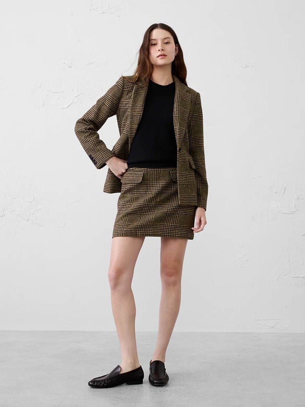 Banana Republic Brown Plaid Wool-Blend Blazer - Picture 3 of 8